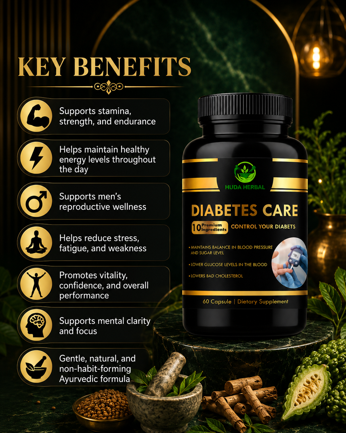 Huda Herbals Diabetes Care Capsules